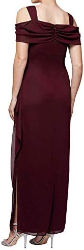 Alex Evenings Ladies's Lengthy Chilly Shoulder Gown for Mom of the Bride and Formal Occasions (Accessible in Petite and Common Sizes)