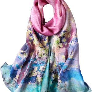 ANDANTINO 100% Mulberry Silk Lengthy Scarf for Girls – Giant Scarf, Headband, and Rectangular Hair Wraps in Reward Packaging