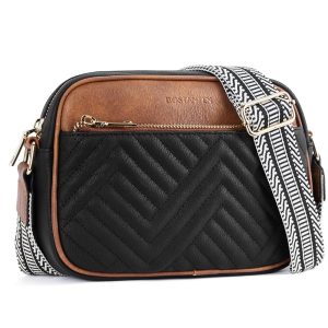 BOSTANTEN Ladies’s Quilted Crossbody Baggage – Vegan Leather-based Small Shoulder Purses with Broad Strap