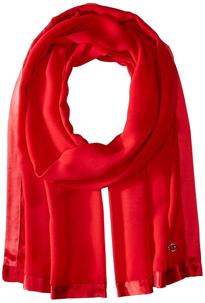 Calvin Klein Ladies’s Chiffon Scarf with Satin Border