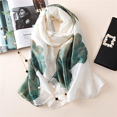 Girls's Light-weight Lengthy Scarves - 100% Silk Really feel Style Scarves and Sunscreen Shawls