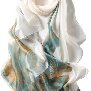 Girls’s Light-weight Lengthy Scarves – 100% Silk Really feel Style Scarves and Sunscreen Shawls